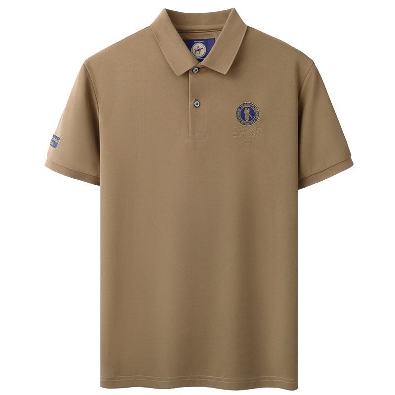 Herren 220g Kurzarm-Poloshirt: Sommer Umlegekragen mit Stickerei, Leichte Businesskleidung, Hochwertige Qualität