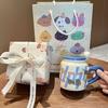 High-value Milk Fufu Sausage Puppy Ceramic Mug with Lid Spoon Children's Birthday Gift Girls' Gift