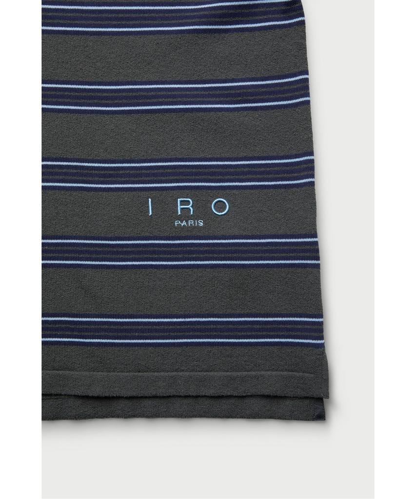 IRO Maree Collared Striped Terry Short Sleeve Sweater Iqwam26703Gyd