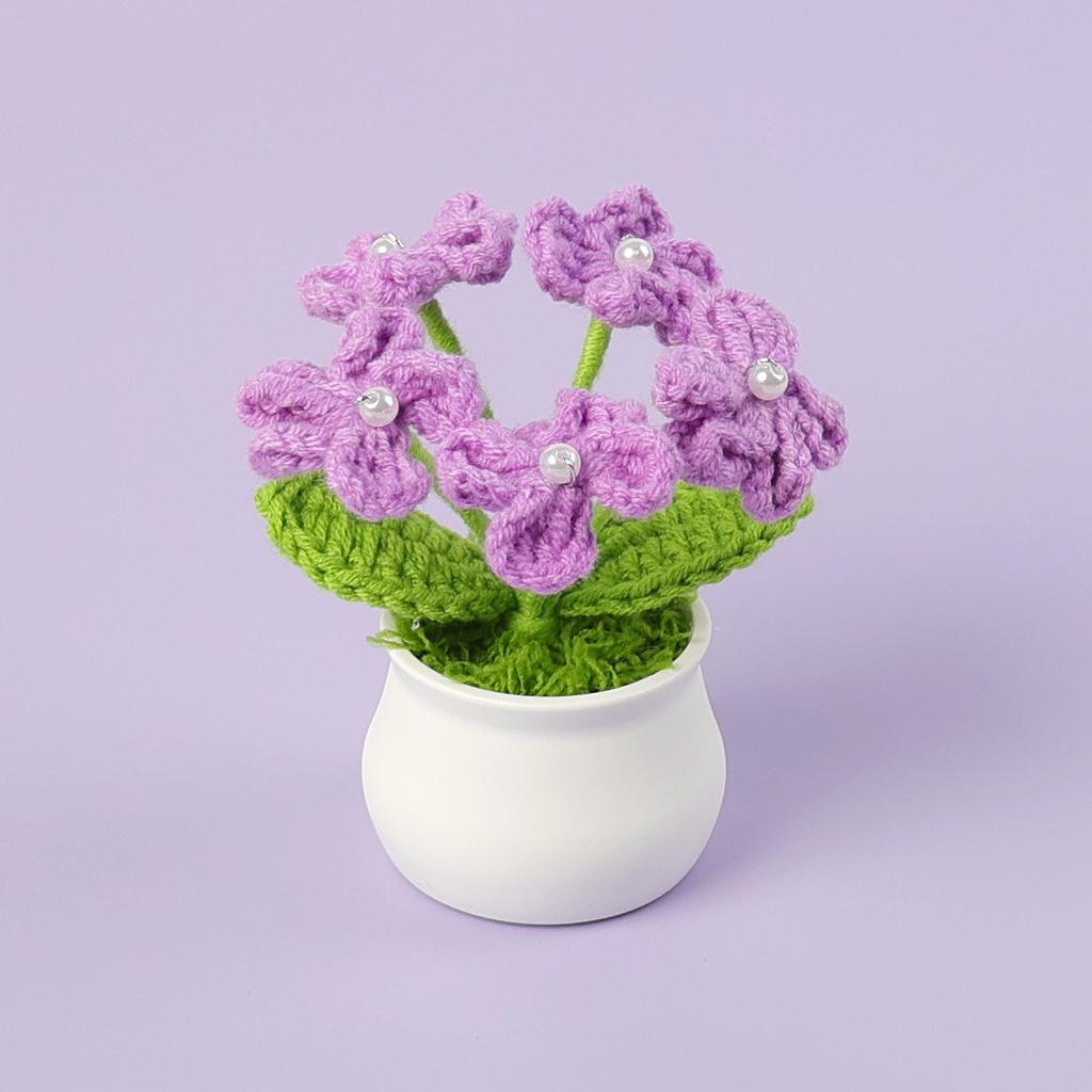 Hand-Knitted Wool Fake Flowers Set: Sunflower, Carnation, Tulip - Desktop Decor, Teacher/Student Gift, Everlasting Bouquet