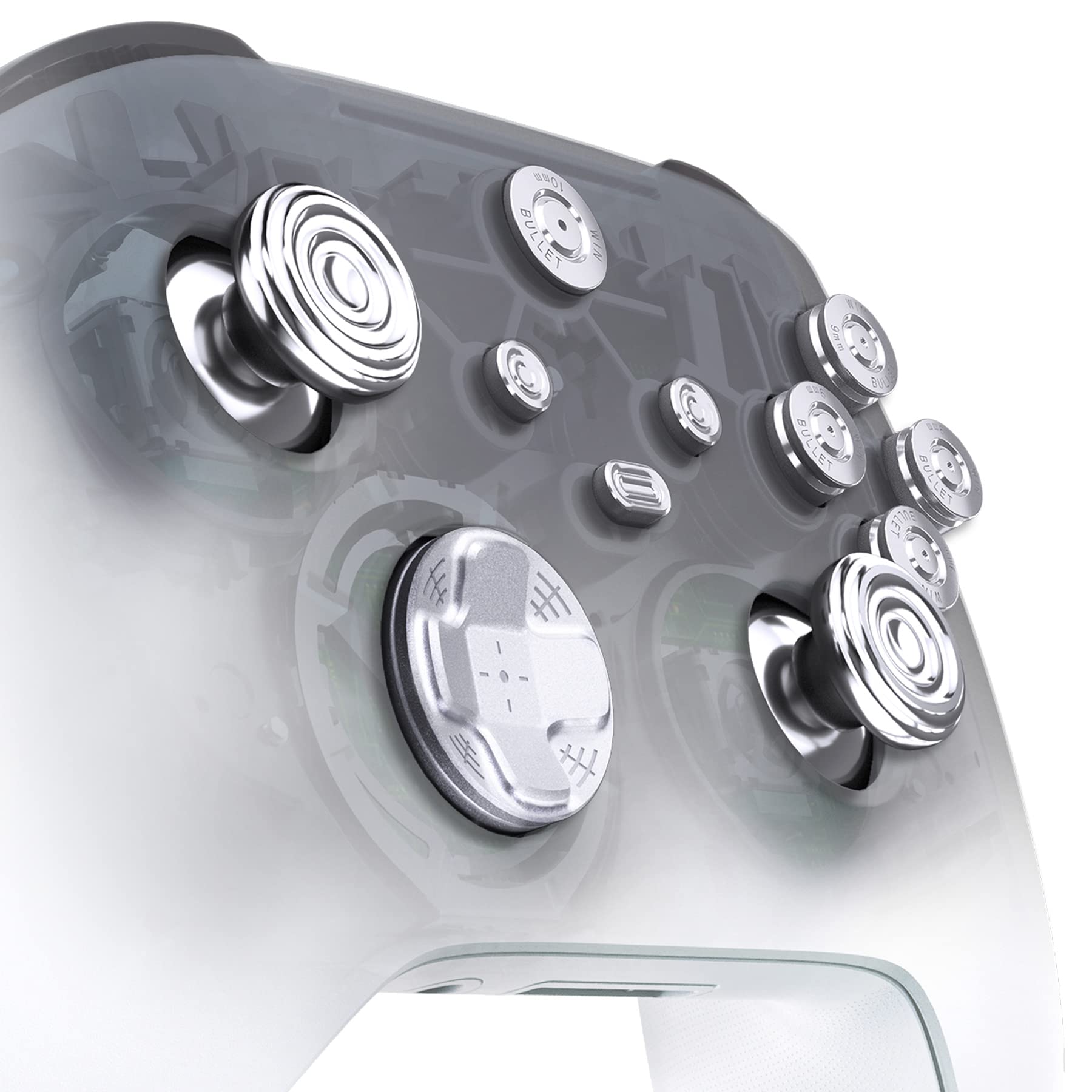 

eXtremeRate Metal Button Compatible with Xbox Core Wireless Compatible with Xbox Series Controller 11 in 1 Custom Aluminum Alloy Thumbstick