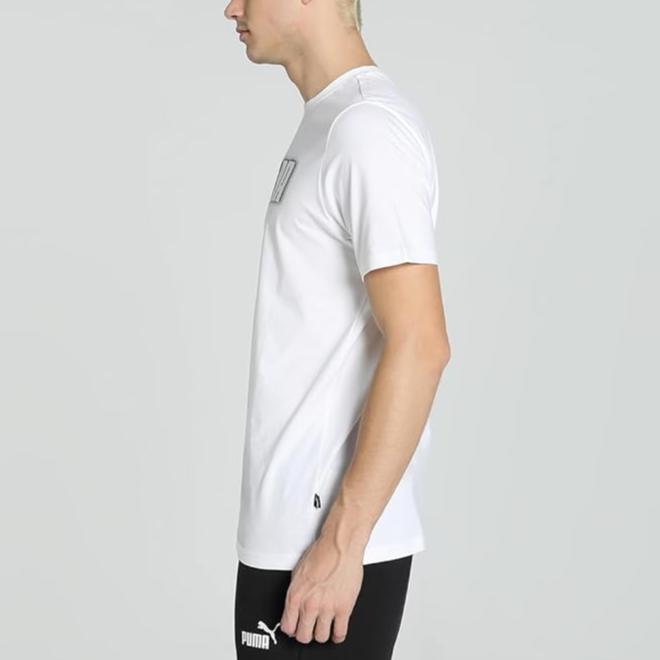 Puma Letter Print Sports Running Short Sleeve T-Shirt Men Tops White 685657-02