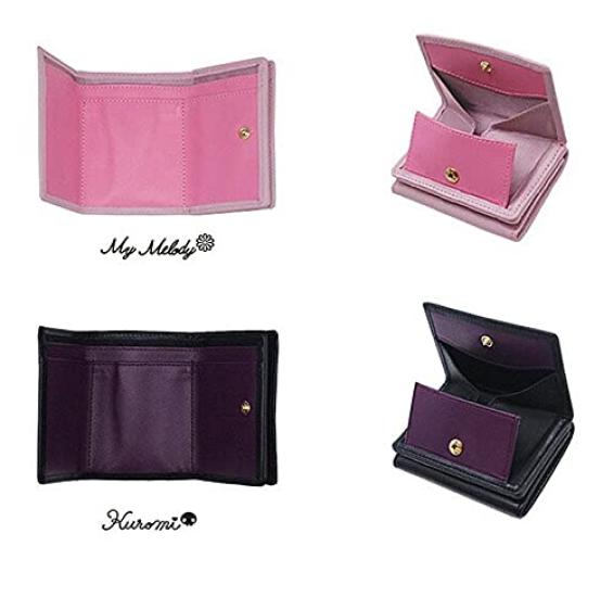 Sanrio Wallet Trifold Wallet Genuine Leather My Melody Kuromi 12191 [Sanrio] Women's (Kuromi Black)