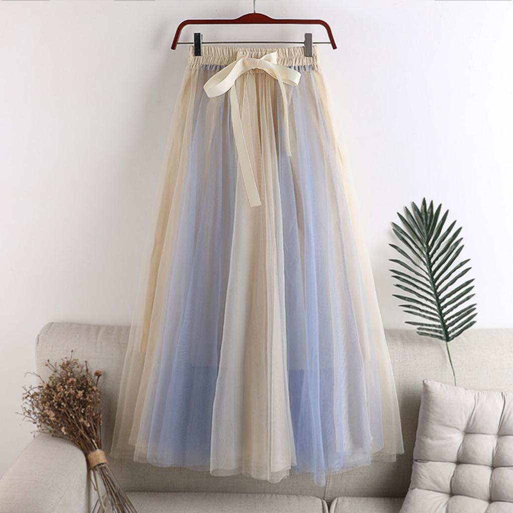 Women's Fashion Solid Color Half Skirt Party Ballet Puff Skirt Mesh Skirt