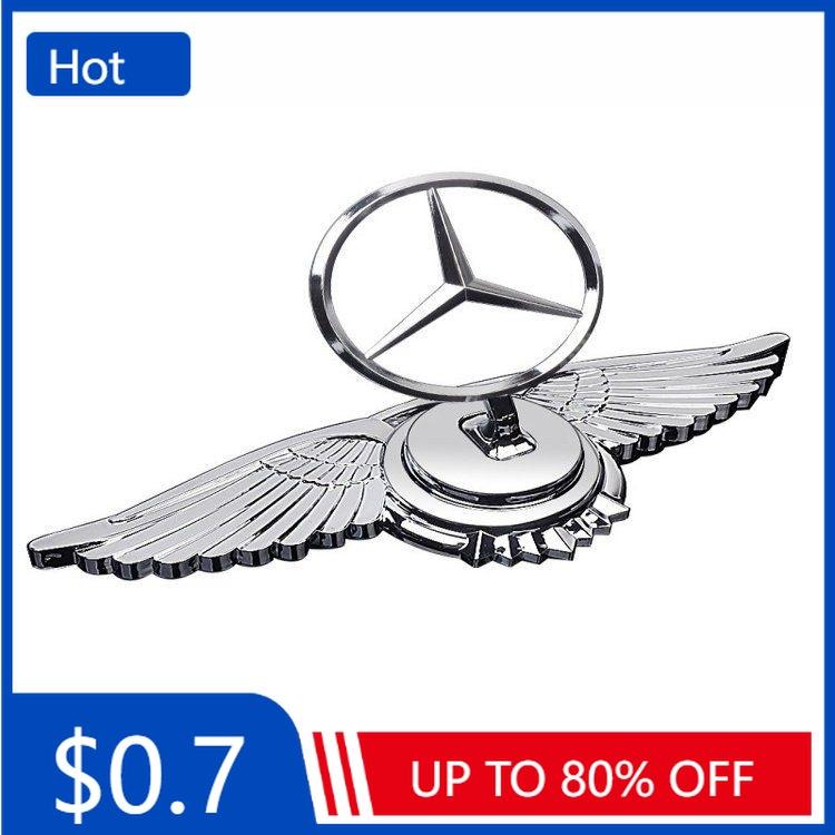 

Car Sticker Insigne d emblème pour capot de voiture, Logo chromé avant luxueux plaqué pour capot Mercedes Benz avec aile pour C2