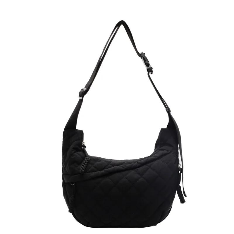 New Cotton Clothes Diamond-shaped Large Capacity Simple Travel Shoulder Bag Messenger Bag
