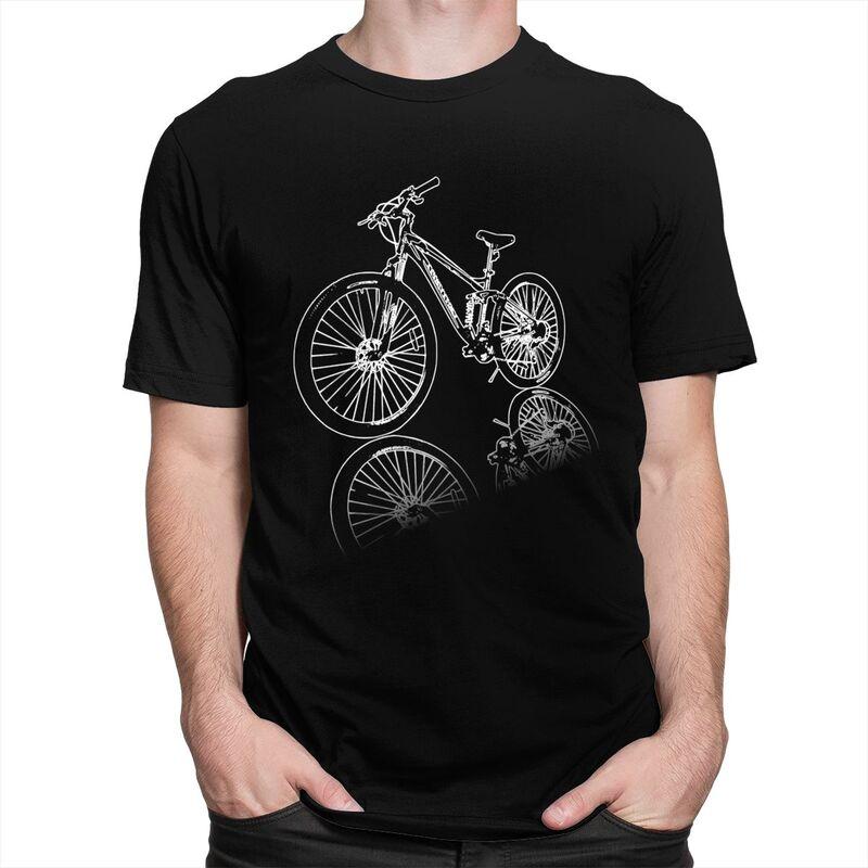 Custom MTB Mountain Bike T Shirts Men 100 Cotton Tees Bicycle Cyclist Biking Tshirts Casual Tshirt