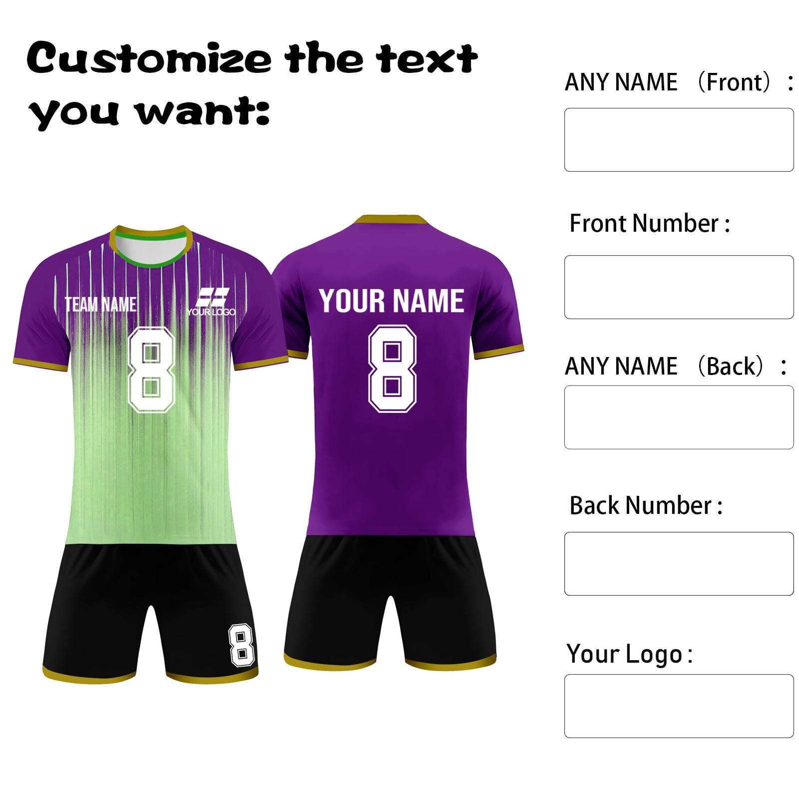 Customizable Soccer Jersey Set for Men Personalized Team & Number, Breathable Fabric, & S зелёный