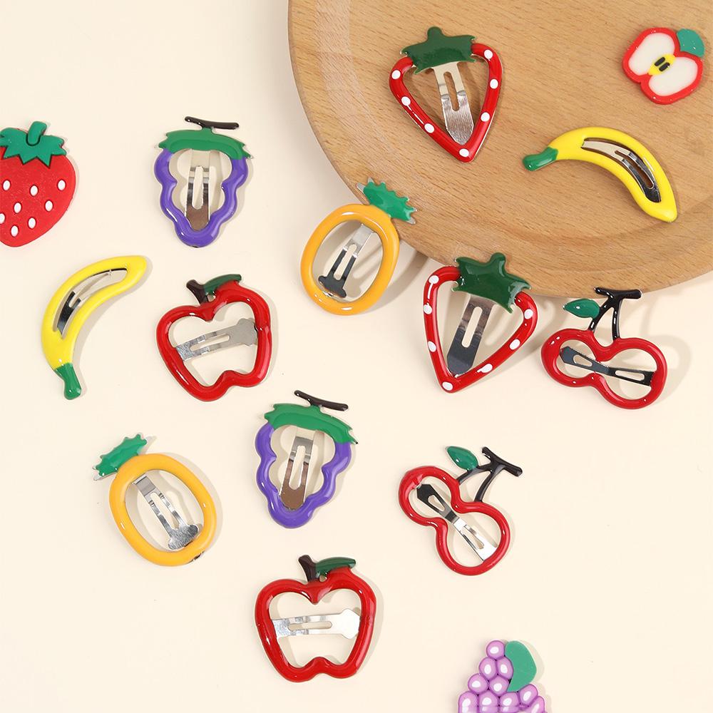 12Pcs Side Strawberry Hairpin Children Daily Styling Boutique Headwear Hot Cute Girls Hair Accessories Fruit BB Hair Clips