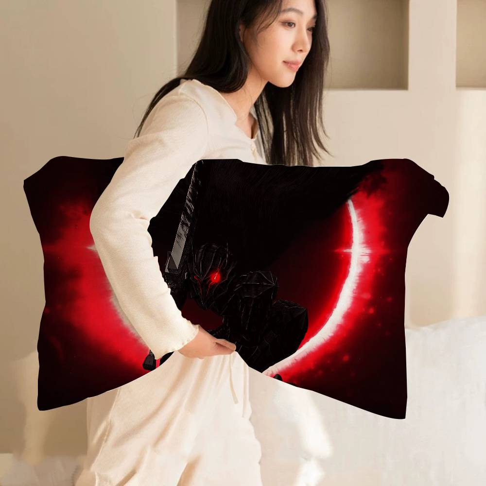 Classic Dark Anime B-Berserk Pillow Towel Made Of Polyester Non-slip Cartoon Style Breathable Washable Pillowcase For Home Use