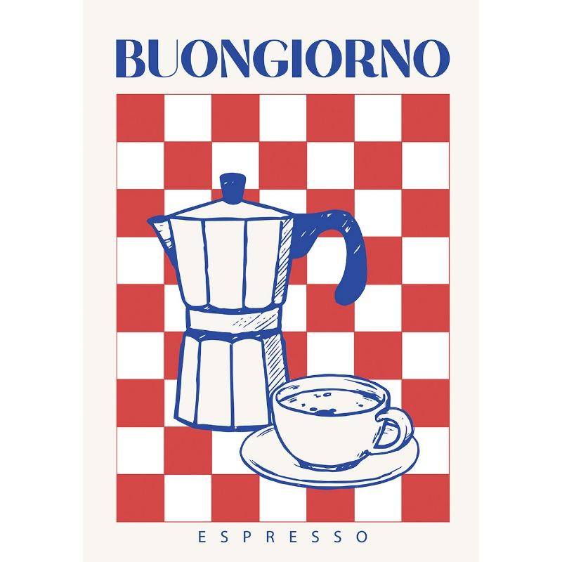 Modern Trendy Retro Vintage Chic Coffee Espresso Wall Art Prints Canvas Painting Poster Picture for Office Kitchen Home Decor