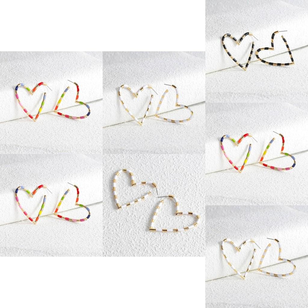 New Fashion Cross-border Creative Heart Drop Earrings Alloy Material