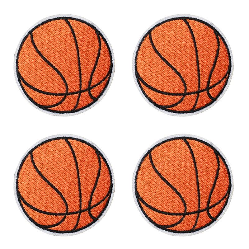 10pcs Wholesale Sports Theme Embroidered Patches On Clothes Jackets Cartoon Basketball Decoration Iron On Patches For Clothing 