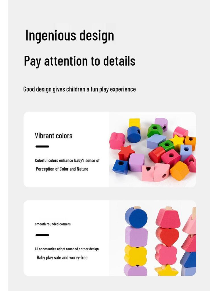 Montessori Three-Column Stacking Blocks for Toddler Concentration and Shape Recognition