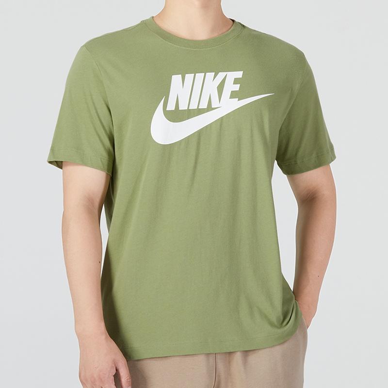 Men's Nike Sportswear Minimalistic Alphabet Logo Athleisure Casual Sports Round Neck Short Sleeve Olive Green T-Shirt AR5005-334
