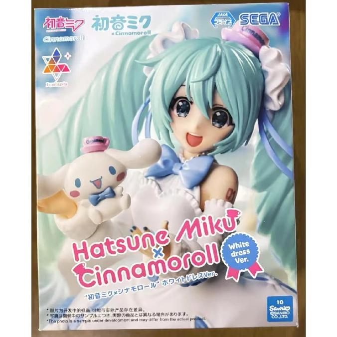 Original SEGA Hatsune Miku Cinnamoroll Anime Figure Noddle Stopper Toy Action Figure Anime Figure PVC Model Collection Doll Gift