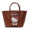 Woven basket bag Cartoon large capacity rattan bag Fashion versatile handbag Small square bag