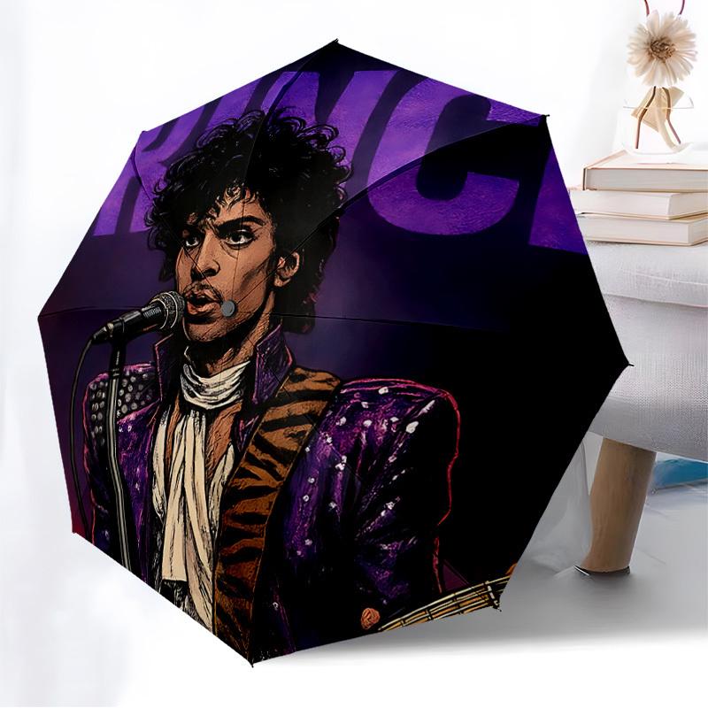 1pc Prince Musician Automatic Folding Umbrella, Portable Collapsible Design, Casual Outdoor Accessory L1202025