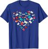 Library Books Heart Bookworm Valentines Day Gift Unisex T-Shirt