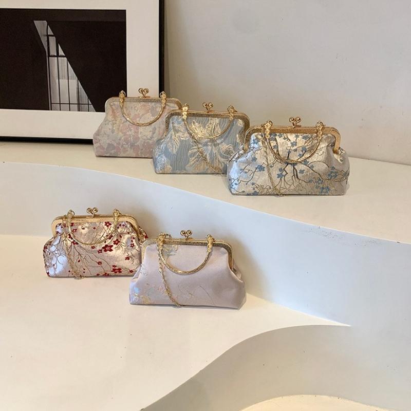 New Chinese Style Hand Embroidery Evening Bag Retro Single Shoulder Crossbody Bag Ladies Shell Bag Casual Simple Style Hand-held