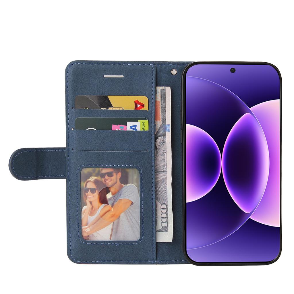For Xiaomi 17 Pro Leather Phone Case Stand Wallet with Bi-colour Splicing Design