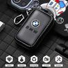 BBKZ6 YSHC555-578 Leather Car Badge Key Bag Keychain Storage Pendant For BMW M Sport 1 3 5 7 Series X1 X2 X3 X4 X5 X6 X7 Accessories