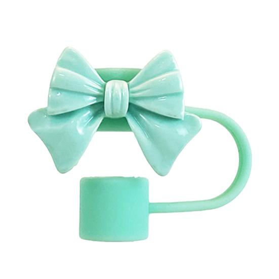Silicone Bow-Tie Straw Cap for Stanley Tumblers Reusable Straw Tips Lid Protectors Dust-Free Cup Accessories for 10mm Diameter Straws