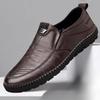 Pánské kožené mokasíny Neklouzavé vycházkové ploché boty prodyšné venkovní slip on ležérní boty pro muže pracovní tenisky do kanceláře
