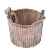 Barrel Planter Round Vintage Rustic Style Wall Hanging Wooden Garden Flower Pot for Garden Patio