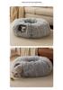 Cama Toca Aconchegante de Pelúcia para Gatos para Todas as Estações - Removível, Espessa e Lavável