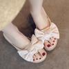 Butterfly-Knot Wedges Roman Beach Slippers Shoes Womens Open Fashion Microwavable Slippers Women Slippers For Women House Shoes