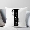Black And White Letter Pattern Throw Pillow Cover With Short Plush Print For Living Room Sofa Decoration Cushion Cover