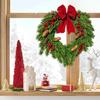 Christmas Fir & Cypress Leaf Wreath with Artificial Flowers - Indoor Decoration