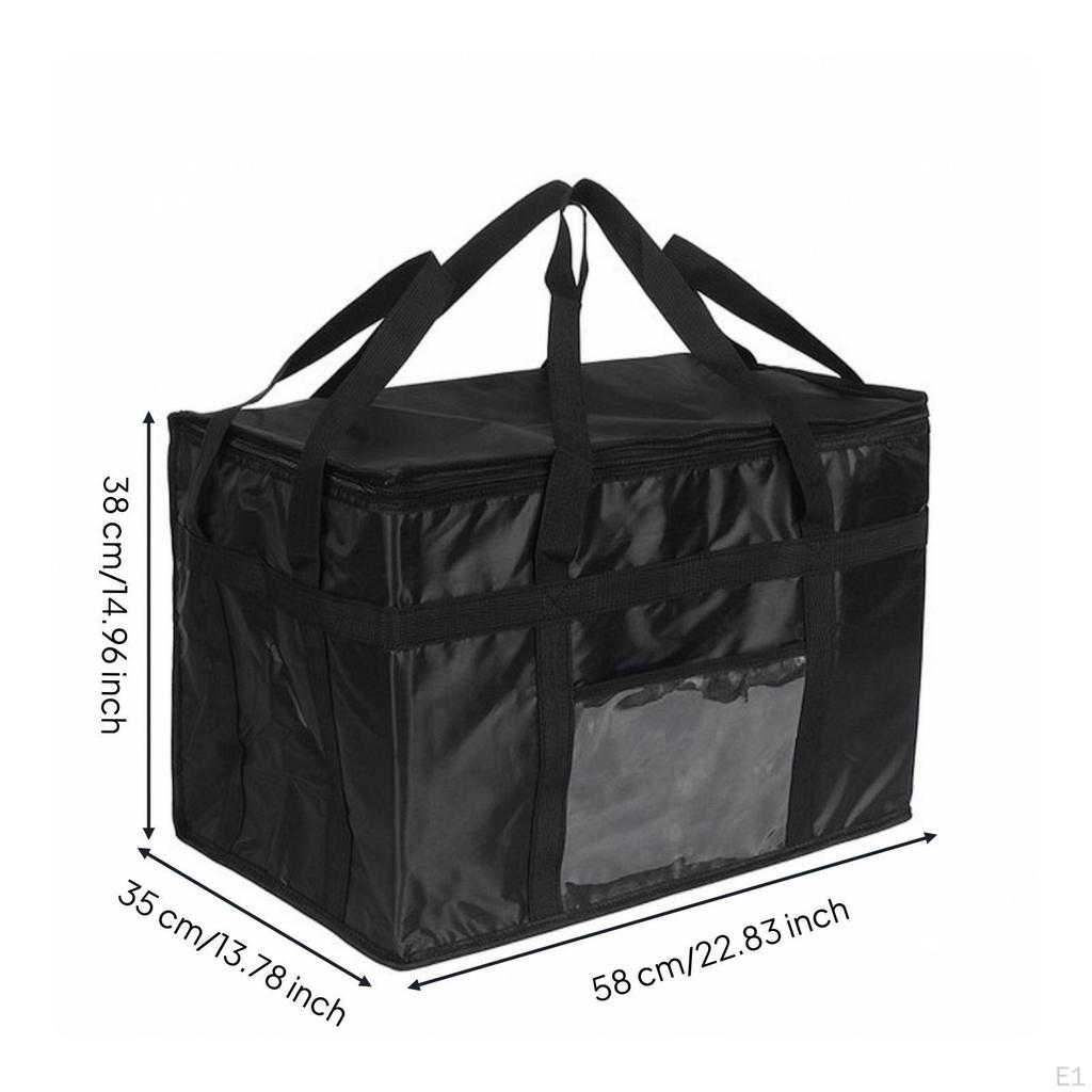 Insulated Food Delivery Bag Portable with Pocket Zippered for Caterers, Grocery