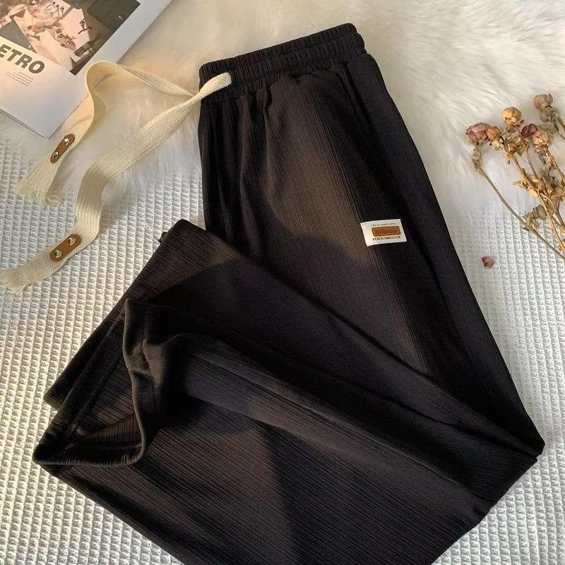 Hosen mit Kordelzug zum Binden für Männer und Frauen Dünne Frühling- und Sommerhose Locker Hohe Taille Hängende Weitbeinige Hosen Hängende Freizeithose