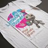 Camiseta Branca Sackboy Estilo Vintage Little Big Planet 2008 Videogame
