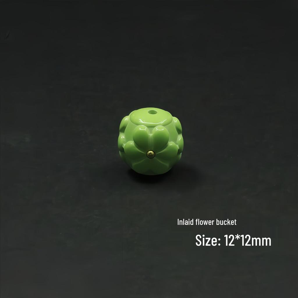 Magnesite Turquoise Buddhist Prayer Bracelet with Carved Dragon and Lotus Design