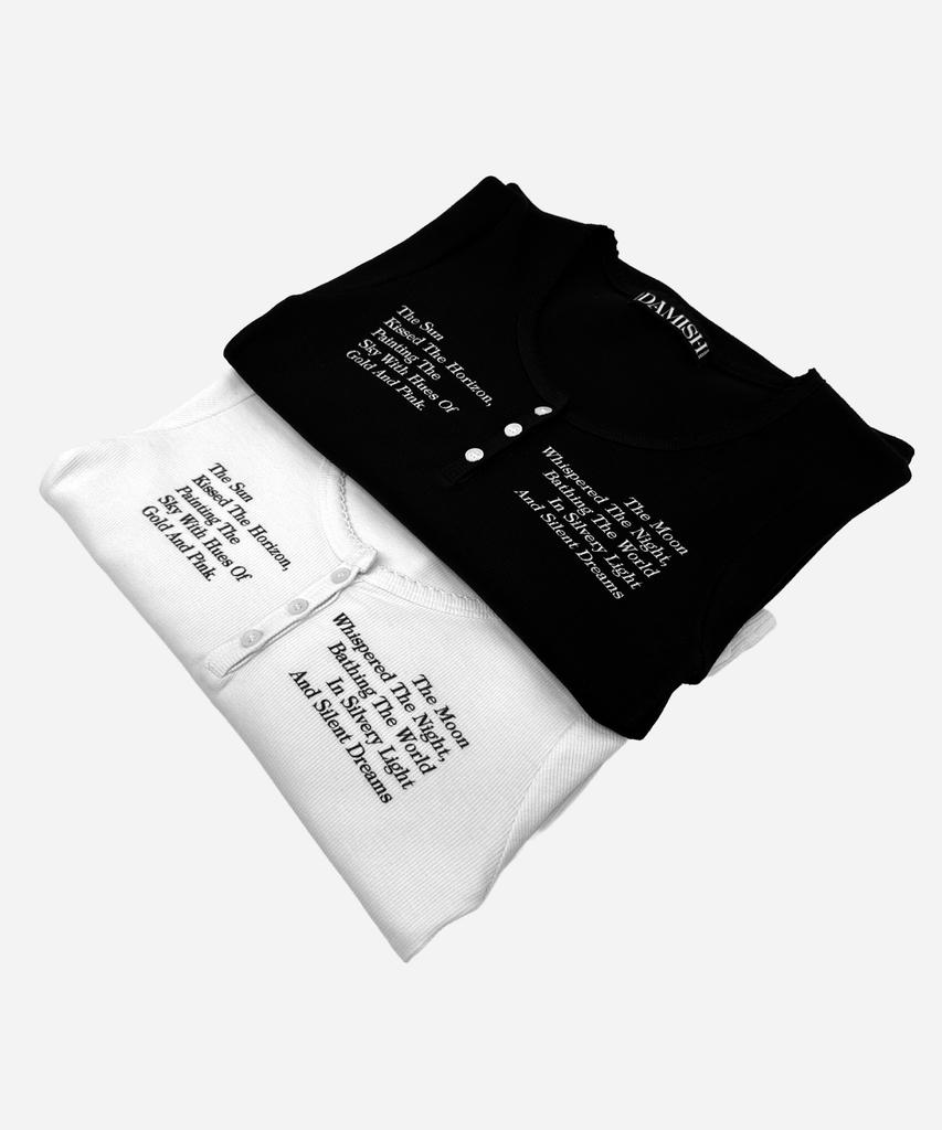 Damiswi Sun & Moon Button Long Sleeve_White
