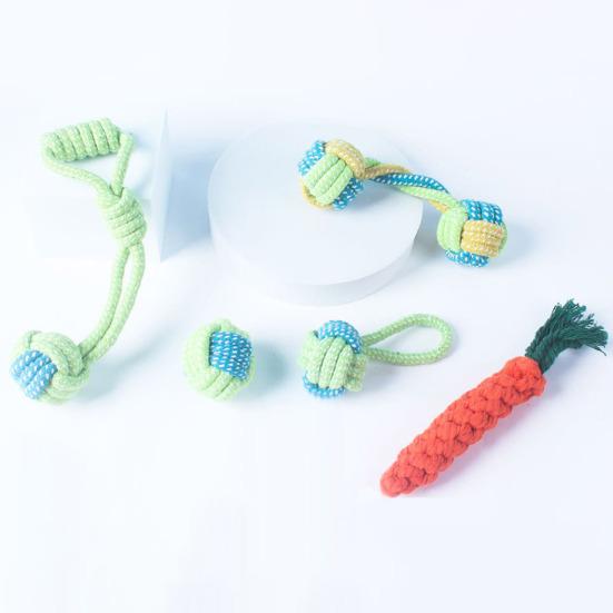 Cotton Rope Dog Toy Rope Knot Ball Dog Chew Toy Interactive Tug-of-War Dog Toy for Small And Medium Dogs Teeth Cleaning