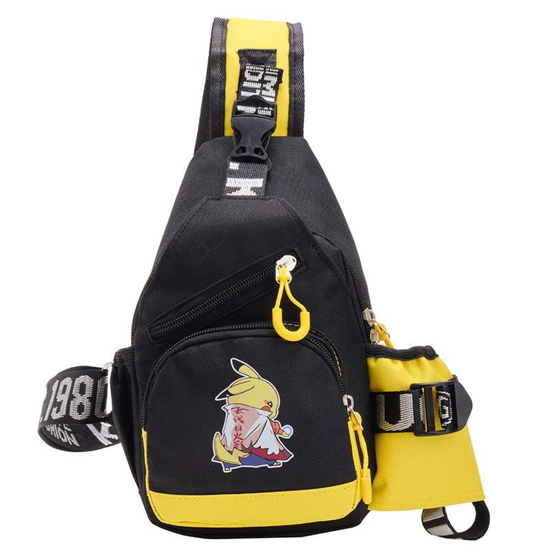 Borsa da petto Pokemon Fulmine per bambini in nylon traspirante per uso quotidiano
