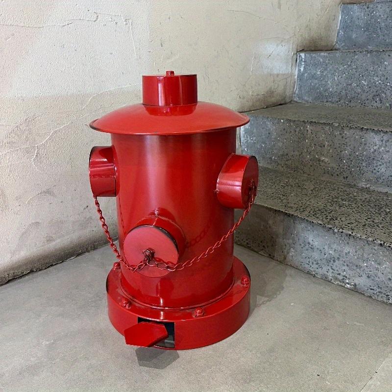 

1pc Retro Distressed Iron Art Bin, Odor Proof Metal Trash Can with Foot Pedal Operation Vintage Industrial Red Lid, Classic Statue Design