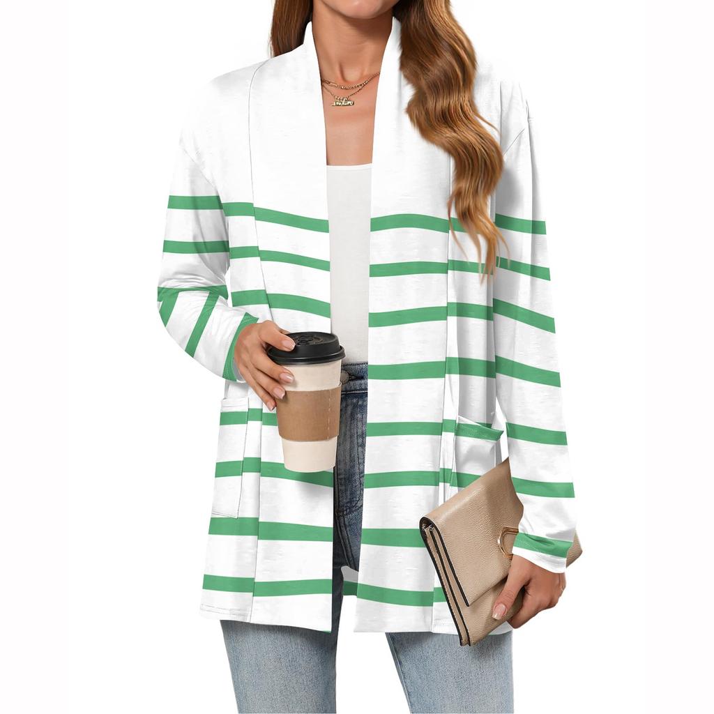 Women's Lightweight Cardigan Sweaters Open Front Long Sleeve Casual Loose Thin Cardigans With Pockets