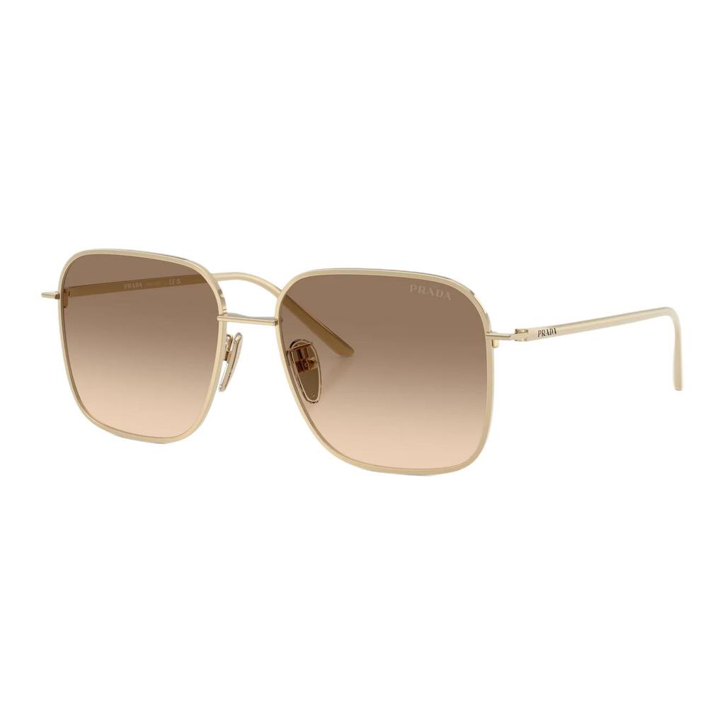 Prada Logo Minimalist Design Metal Square Sunglasses Women sunglasses Gold PRC54SD-ZVN50T