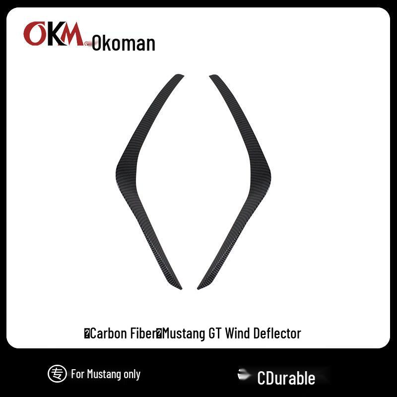 

Ford Mustang 2024+ Front Bumper Wind Deflector Decorative Sides Glossy Black [GT]