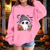 Kids Halloween Printed Hoodie, Loose Fit Casual Pullover for Boys Girls