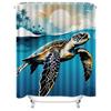 Ocean Turtle with Tropical Sunset Shower Curtain - Waterproof and Mildew-Resistant Bathroom Decor