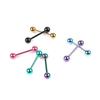 7pcs Lot Titanium Plated Tongue Rings Bars Stainless Steel Body Jewelry Trendy Girls Piercing Barbells