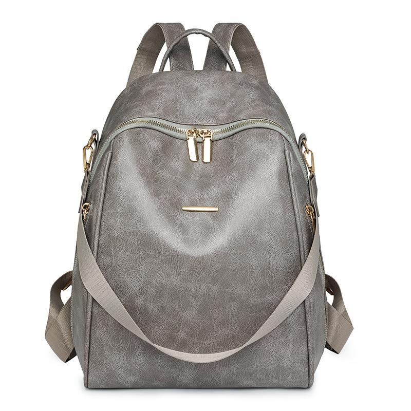 Женский рюкзак ПУ большой емкости дорожный рюкзак серый