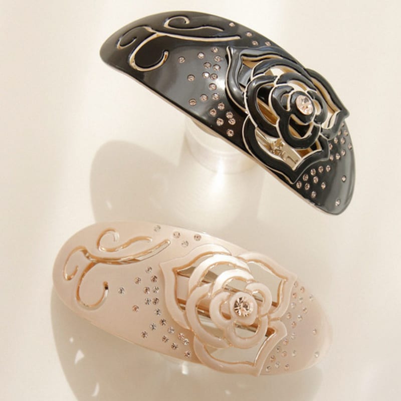 

J.Lauren France Rose Cubic Автоматическая заколка для волос с одним зубцом Bh0908 black