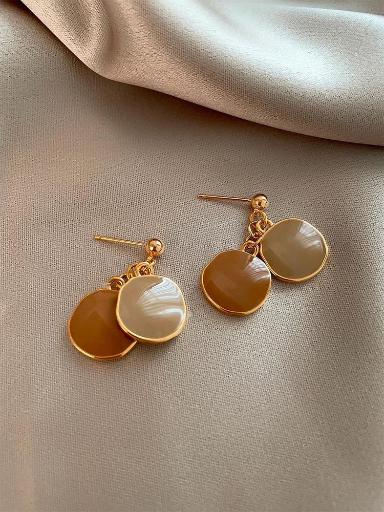 Maillard Rode & Blauwe Ronde Stud Oorbellen 2025 - Retro High-End Dames Hangende Oorbellen